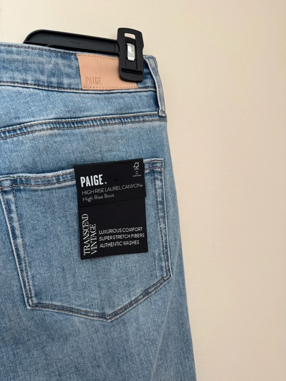 PAIGE High Rise Laurel Canyon Raw Hem Bootcut Jeans Size 30 Marienne NWT - Picture 7 of 10